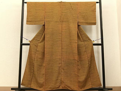 平和屋着物■上質な小紋　横縞　正絹　逸品　BAAW5870hj