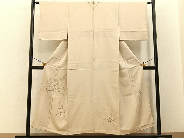 平和屋着物■訪問着　作家物　一珍染め　稲穂　金彩　鬼しぼ縮緬　正絹　逸品　未使用　BAAW5874hj