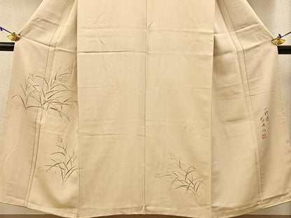 平和屋着物■訪問着　作家物　一珍染め　稲穂　金彩　鬼しぼ縮緬　正絹　逸品　未使用　BAAW5874hj