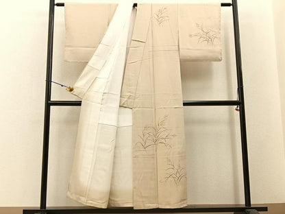 平和屋着物■訪問着　作家物　一珍染め　稲穂　金彩　鬼しぼ縮緬　正絹　逸品　未使用　BAAW5874hj
