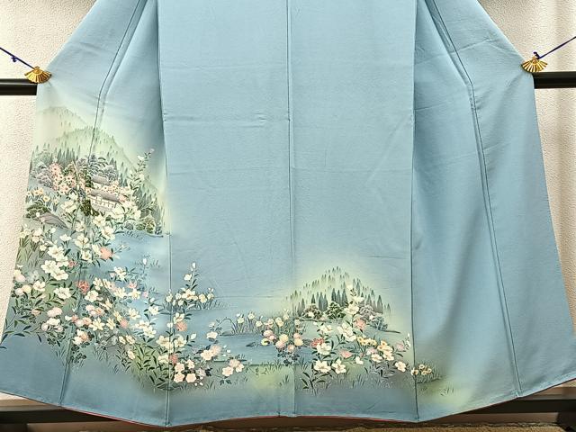 平和屋着物■訪問着　友禅　風景花文　暈し染め　正絹　逸品　BAAW5875hj