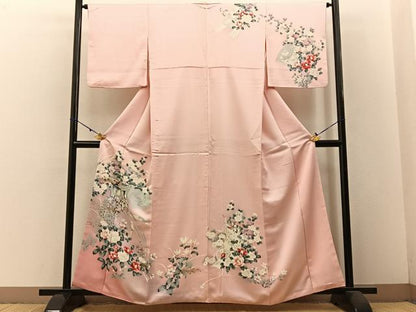 平和屋着物■訪問着　御所車花文　暈し染め　金彩　正絹　逸品　BAAW5879hj