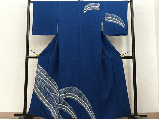 平和屋着物■訪問着　籬草葉文　正絹　逸品　BAAW5887hj