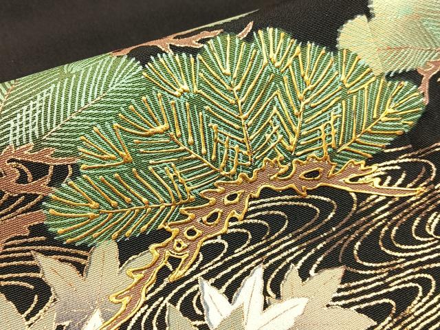 平和屋着物■豪華黒留袖 渡橋浜松文 金彩 正絹 逸品 BAAW5893hj