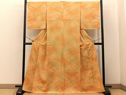 平和屋着物■上質な小紋　熨斗花地紋　暈し染め　正絹　逸品　未使用　BAAW5894hj