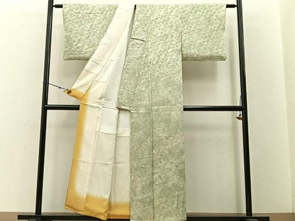 平和屋着物■上質な小紋　絞り　楓地紋　暈し染め　正絹　逸品　BAAW5900hj