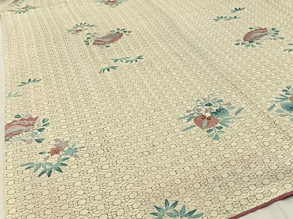 平和屋着物■上質な小紋　扇面葵花文　正絹　逸品　BAAW5907hj