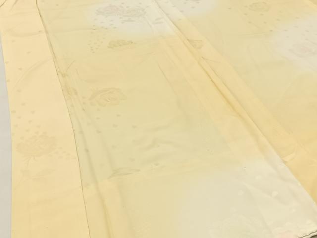 平和屋着物●長襦袢　無双仕立て　薔薇地紋　暈し染め　正絹　逸品　BAAW5920hj