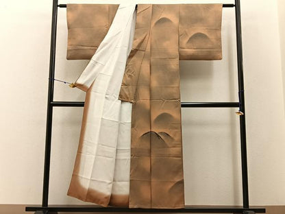 平和屋着物■訪問着 刺繍 重ね山文 暈し染め 正絹 逸品 BAAW5935hj