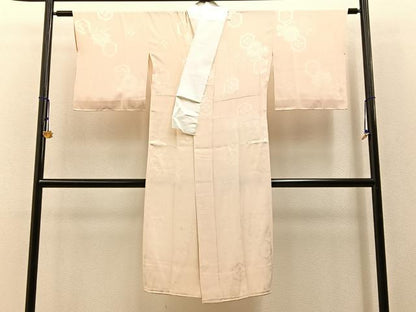 平和屋着物■長襦袢　無双仕立て　亀甲菊地紋　正絹　逸品　BAAW5940hj