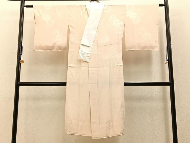 平和屋着物■長襦袢　無双仕立て　亀甲菊地紋　正絹　逸品　BAAW5940hj