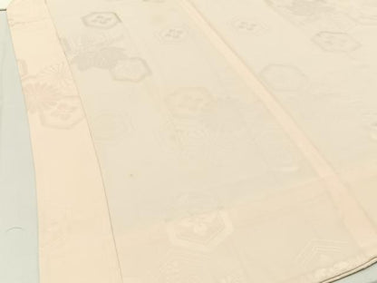 平和屋着物■長襦袢　無双仕立て　亀甲菊地紋　正絹　逸品　BAAW5940hj