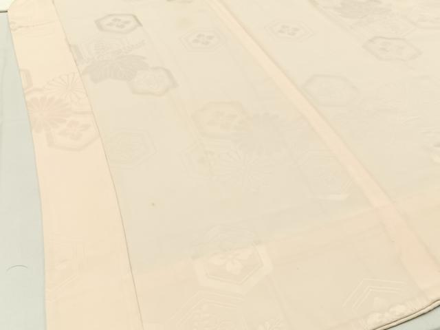 平和屋着物■長襦袢　無双仕立て　亀甲菊地紋　正絹　逸品　BAAW5940hj