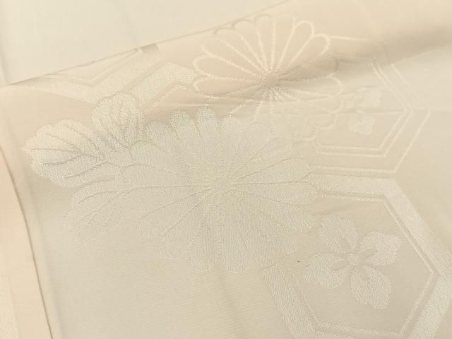 平和屋着物■長襦袢　無双仕立て　亀甲菊地紋　正絹　逸品　BAAW5940hj