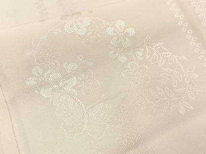 平和屋着物■長襦袢 無双仕立て 花蝶地紋 暈し染め 正絹 逸品 BAAW5951hj