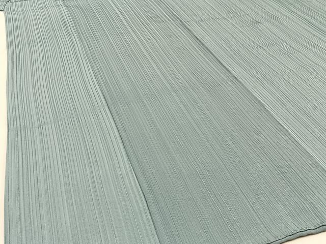 平和屋着物■上質な色無地 縞地紋 水浅葱色 正絹 逸品 BAAW5955hj