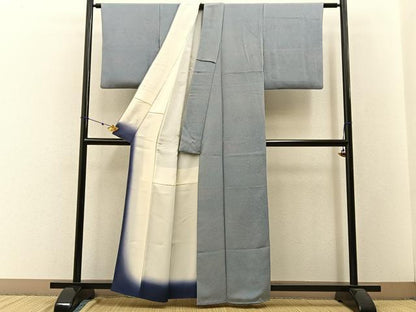 平和屋着物■上質な小紋　霞文　鬼しぼ縮緬　正絹　逸品　BAAW5956hj
