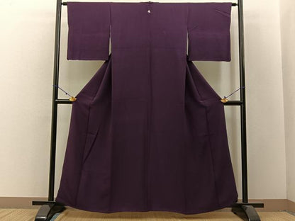 平和屋着物■上質な色無地 似せ紫色 正絹 逸品 BAAW5958hj