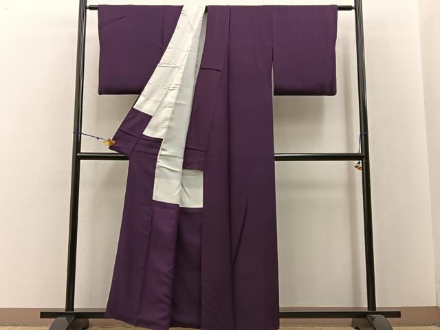 平和屋着物■上質な色無地 似せ紫色 正絹 逸品 BAAW5958hj