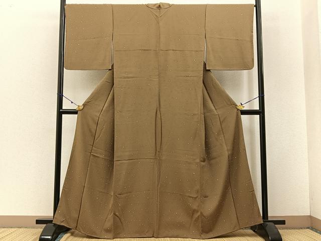 平和屋着物■上質な小紋 箔散らし 正絹 逸品 BAAW5961hj
