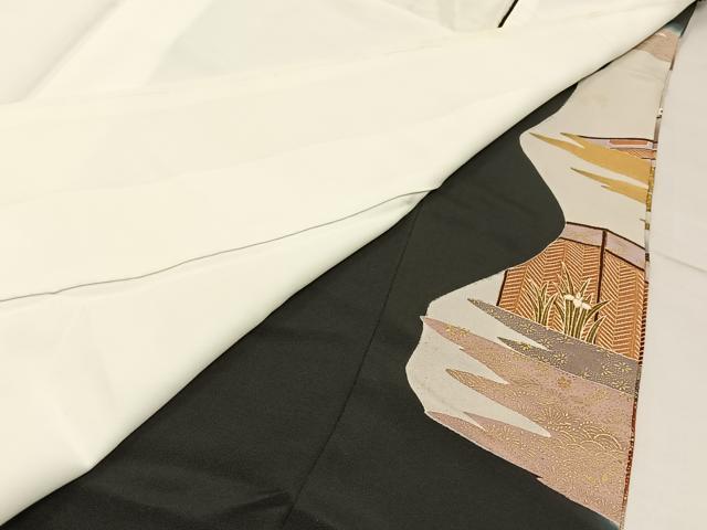 平和屋着物■豪華黒留袖 駒刺繍 平安人物文 暈し染め 金彩 正絹 逸品 BAAW5972hj