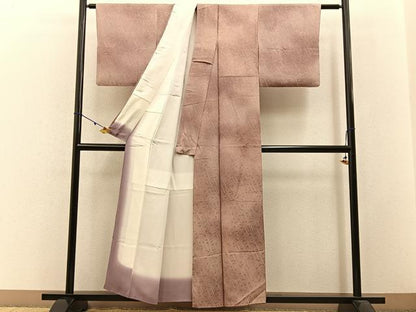 平和屋着物■上質な小紋 笹文 暈し染め 正絹 逸品 BAAW5974hj