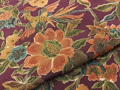 平和屋着物■上質な小紋 鳳凰更紗花文 金彩 鬼しぼ縮緬 正絹 逸品 BAAW5980hj