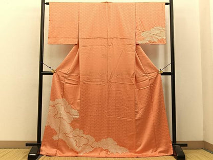 平和屋着物■訪問着 絞り 雲重ね文 正絹 逸品 BAAW5981hj