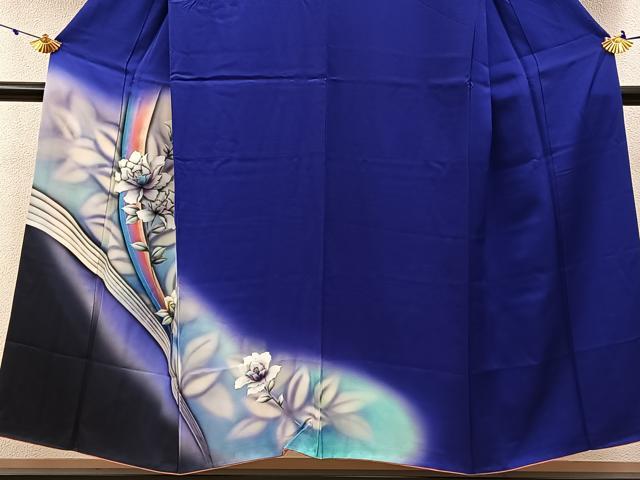 平和屋着物■訪問着　手描き　薔薇　暈し染め　金銀彩　正絹　逸品　BAAW5988hj