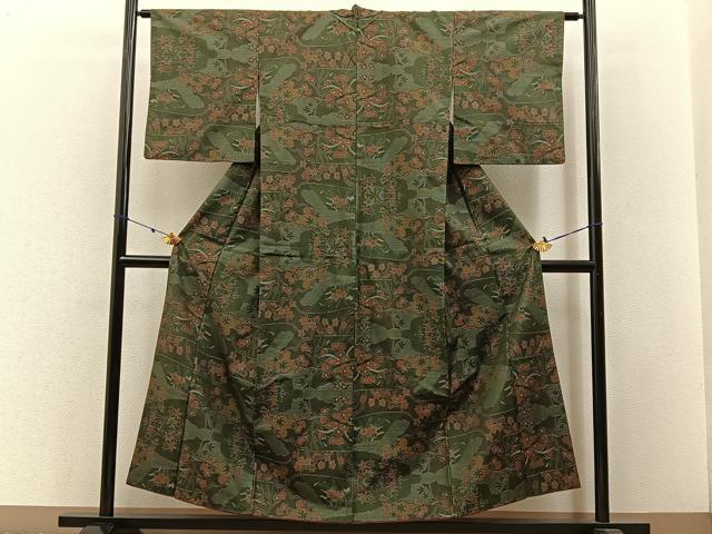 平和屋着物■本場大島紬 7マルキ 枝花文 正絹 逸品 BAAW5989hj