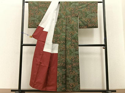 平和屋着物■本場大島紬 7マルキ 枝花文 正絹 逸品 BAAW5989hj
