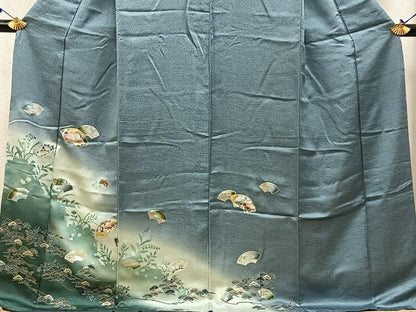 平和屋着物■訪問着 地紙花文 暈し染め 金銀彩 正絹 逸品 BAAW5992hj