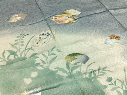平和屋着物■訪問着 地紙花文 暈し染め 金銀彩 正絹 逸品 BAAW5992hj