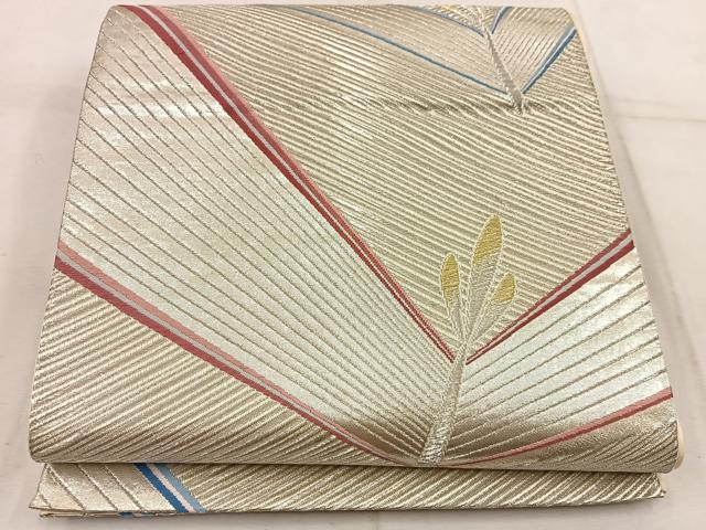 平和屋着物◎六通柄袋帯 幾何学文様 金銀糸 正絹 逸品 BAAW6021mz