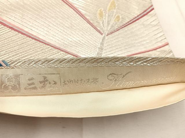 平和屋着物◎六通柄袋帯 幾何学文様 金銀糸 正絹 逸品 BAAW6021mz