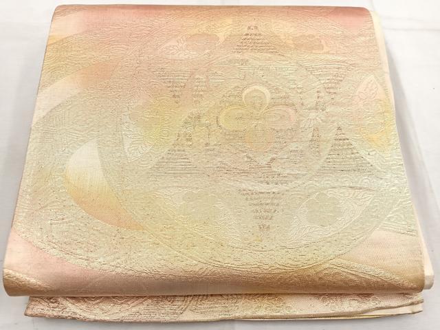 平和屋着物◎六通柄袋帯 花丸文 正絹 逸品 BAAW6043mz