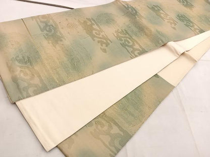 平和屋着物◎六通柄袋帯　花丸文　金糸　正絹　逸品　BAAW6050mz