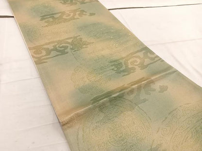 平和屋着物◎六通柄袋帯　花丸文　金糸　正絹　逸品　BAAW6050mz