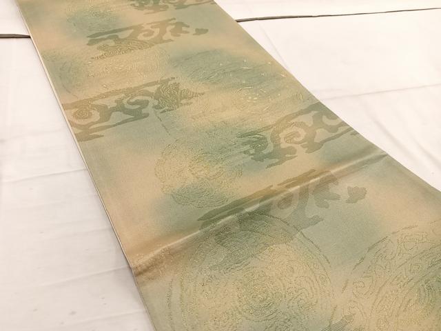 平和屋着物◎六通柄袋帯　花丸文　金糸　正絹　逸品　BAAW6050mz
