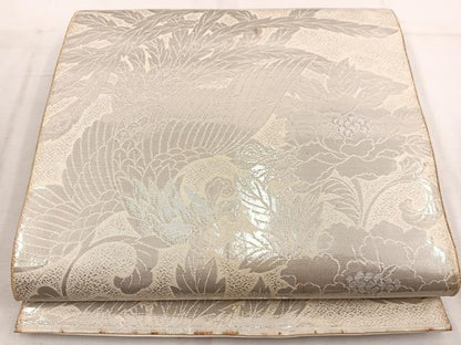 平和屋着物◎六通柄袋帯　プラチナオロール二重箔　鳳凰花文　正絹　逸品　BAAW6054mz