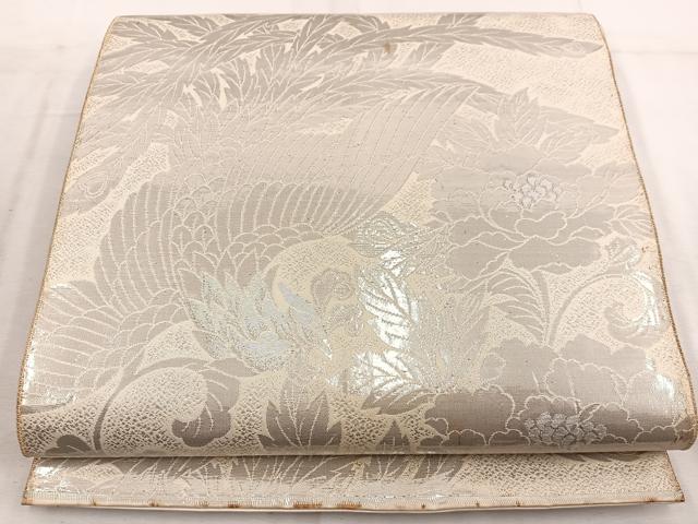 平和屋着物◎六通柄袋帯　プラチナオロール二重箔　鳳凰花文　正絹　逸品　BAAW6054mz
