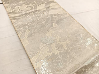 平和屋着物◎六通柄袋帯　プラチナオロール二重箔　鳳凰花文　正絹　逸品　BAAW6054mz