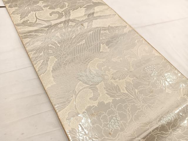 平和屋着物◎六通柄袋帯　プラチナオロール二重箔　鳳凰花文　正絹　逸品　BAAW6054mz
