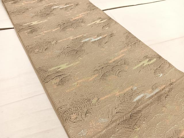 平和屋着物◎六通柄 京袋帯 本袋帯 立波花鳥文 金銀糸 正絹 逸品 BAAW6082mz