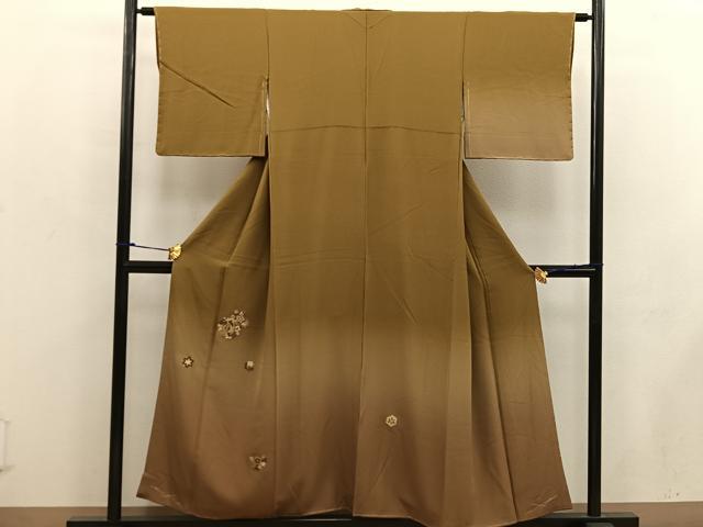 平和屋着物■訪問着　総刺繍　竹屋町刺繍　草花文　暈し染め　正絹　逸品　未使用　BAAW6086mz