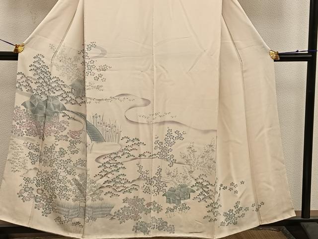 平和屋着物■訪問着　風景文　鬼しぼ縮緬　正絹　逸品　BAAW6088mz