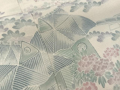 平和屋着物■訪問着　風景文　鬼しぼ縮緬　正絹　逸品　BAAW6088mz