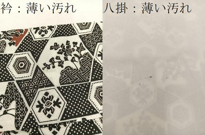 平和屋着物■上質な小紋　亀甲花文　黒地　正絹　逸品　BAAW6093mz