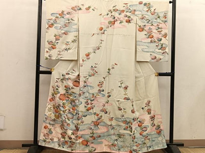 平和屋着物■訪問着　刺繍　菊花文　金彩　正絹　逸品　BAAW6096mz
