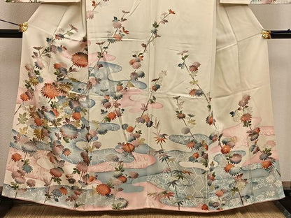 平和屋着物■訪問着　刺繍　菊花文　金彩　正絹　逸品　BAAW6096mz